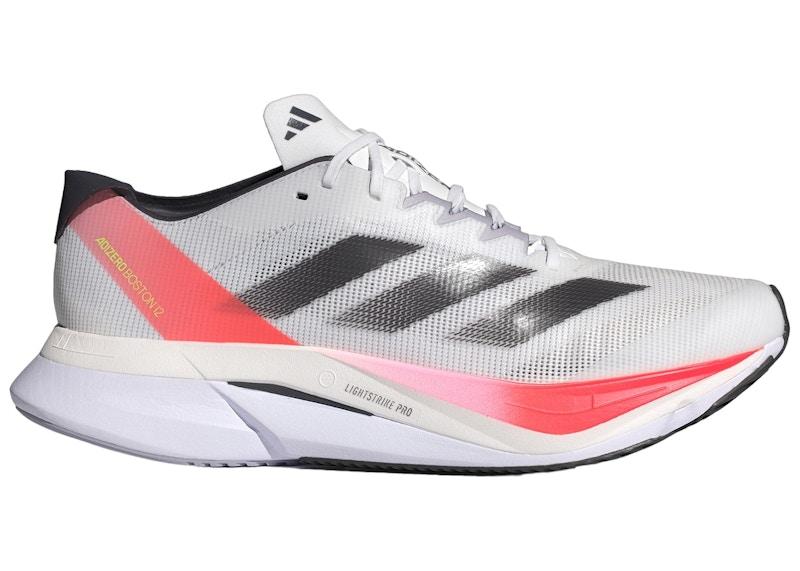 adidas Adizero Boston 12 Cloud White Aurora Met. Solar Red